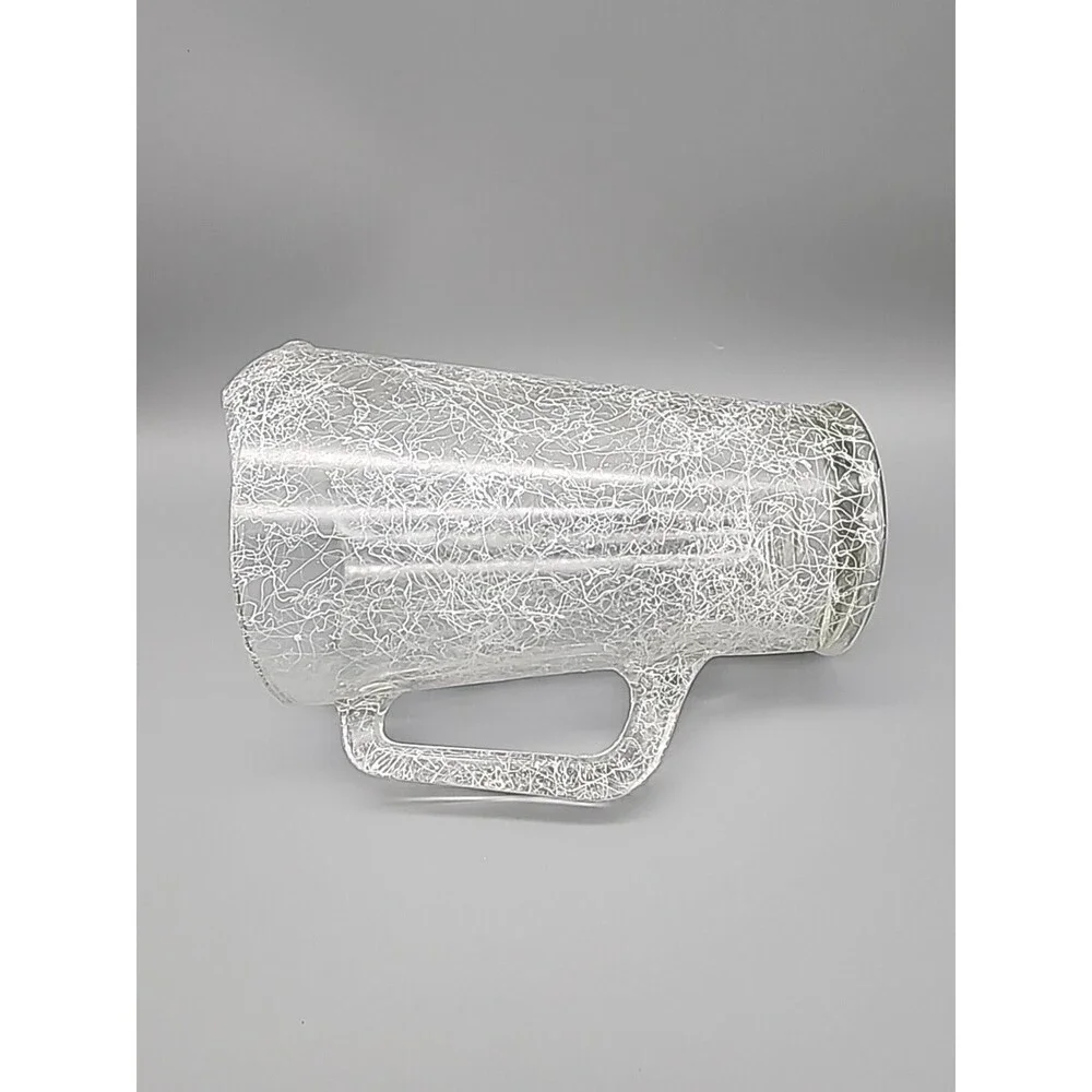 Vintage Hazel Atlas Glass Spaghetti Drizzle String Glass Beverage Pitcher Heavy